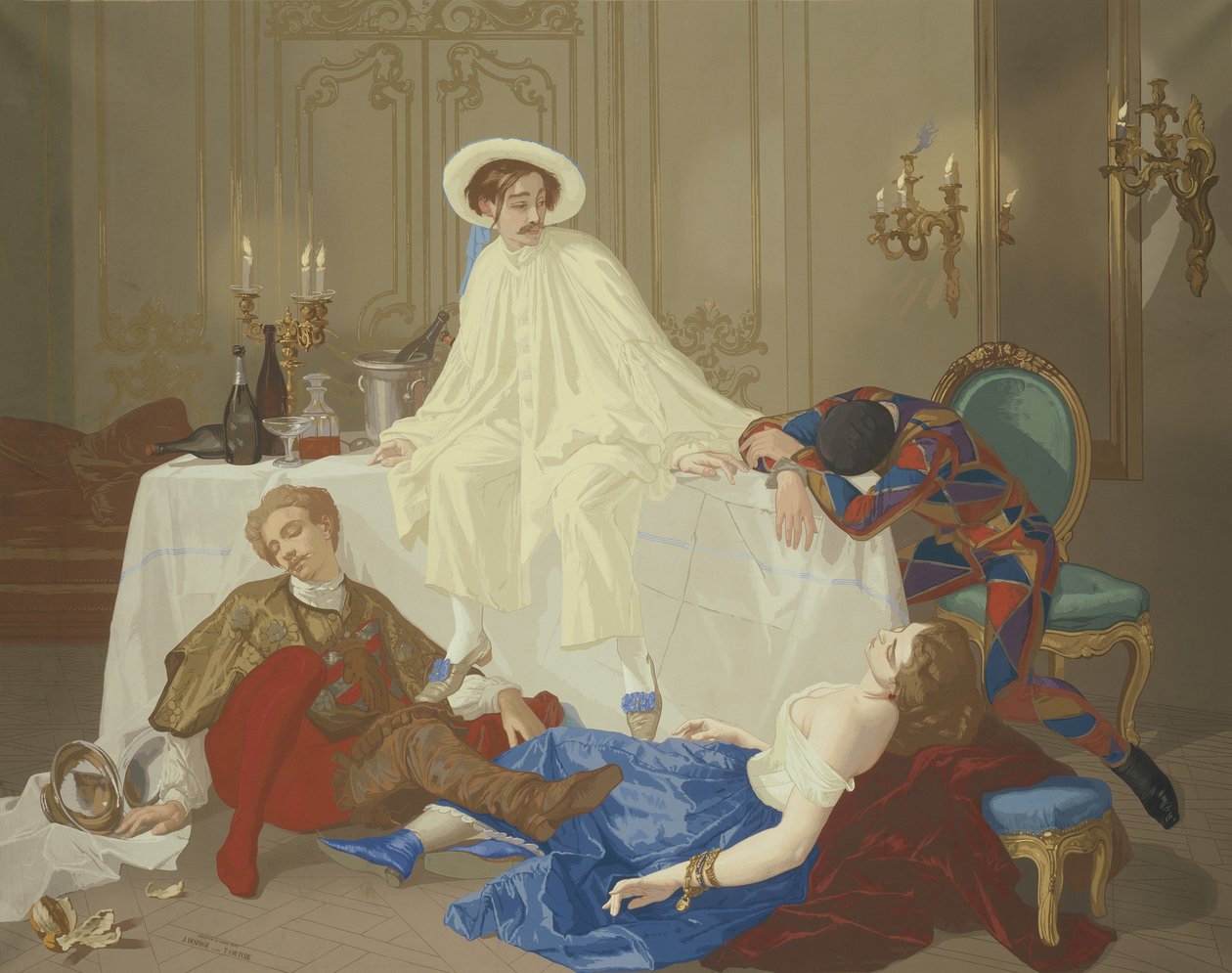 Nadveren efter maskebal, c.1855 af Thomas Couture