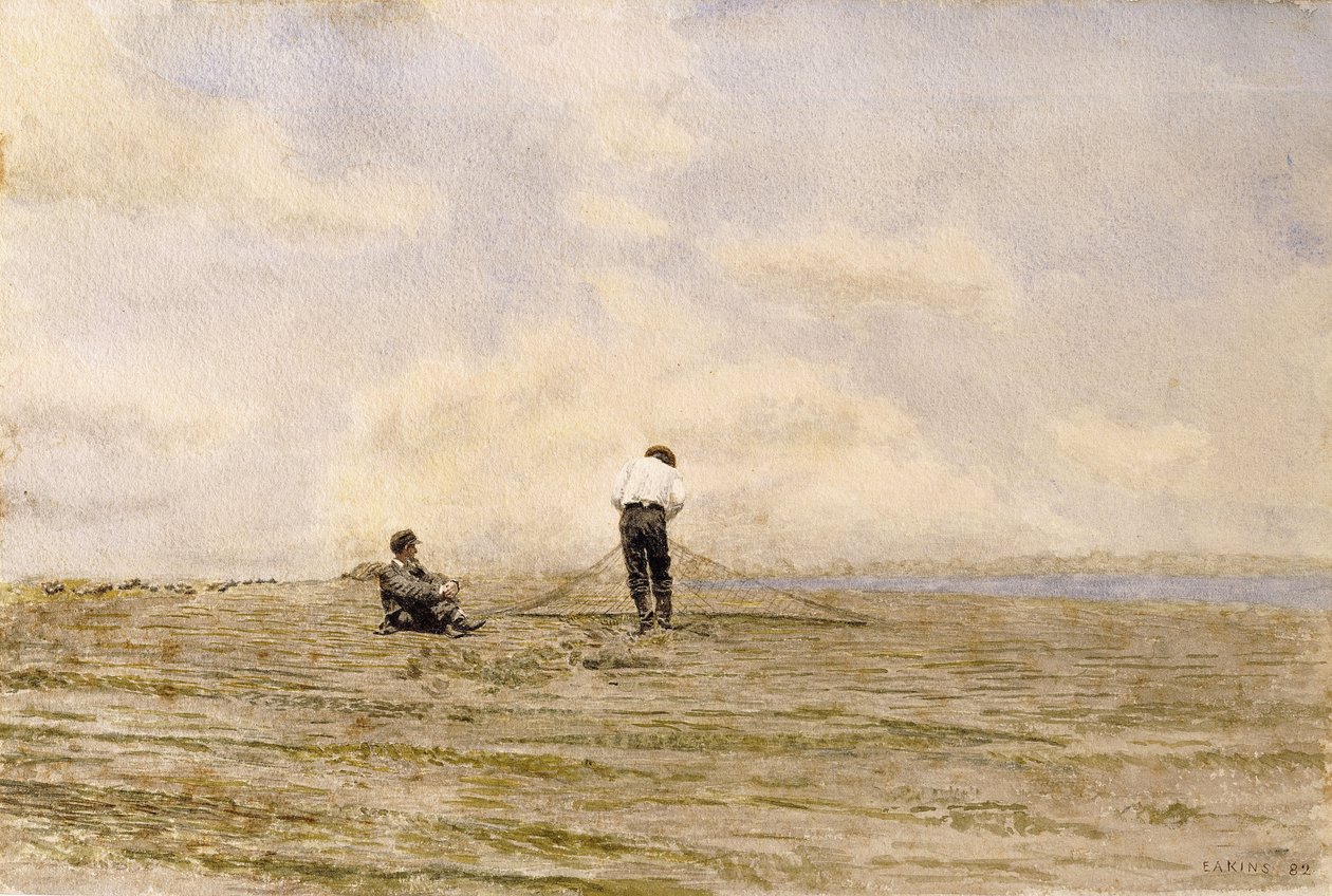 Reparation af nettet, 1882 af Thomas Cowperthwait Eakins