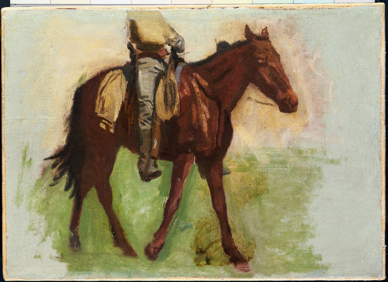 Skitse til "Cowboys in the Badlands" af Thomas Cowperthwait Eakins