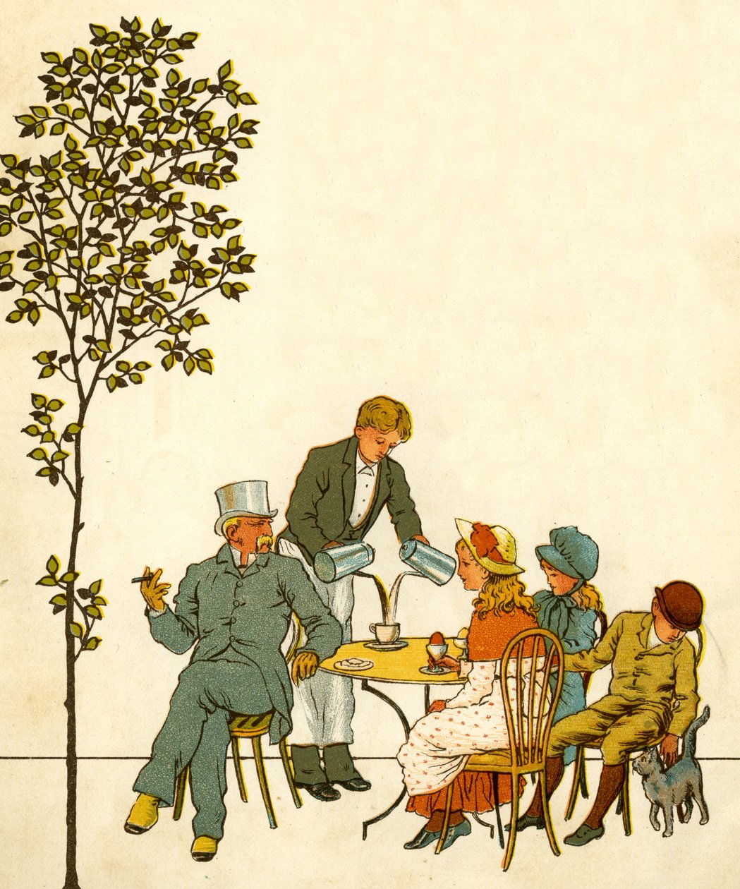 Café udenfor parken i Paris sidst i det 19. århundrede af Thomas Crane