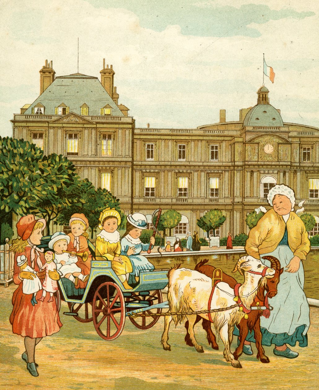 Luxembourg Gardens, børneged ride. af Thomas Crane