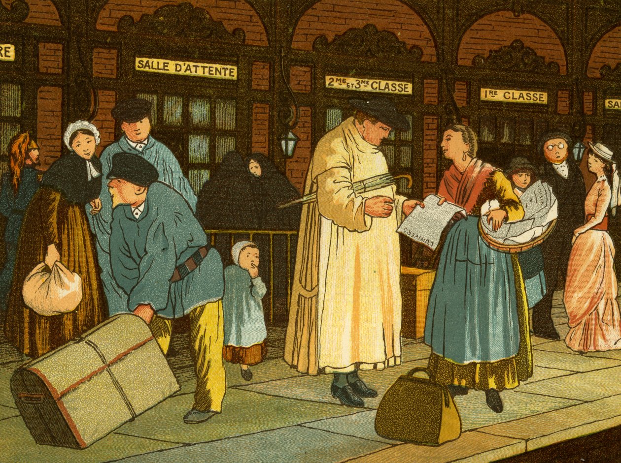 Togperron på station i det nordlige Frankrig af Thomas Crane