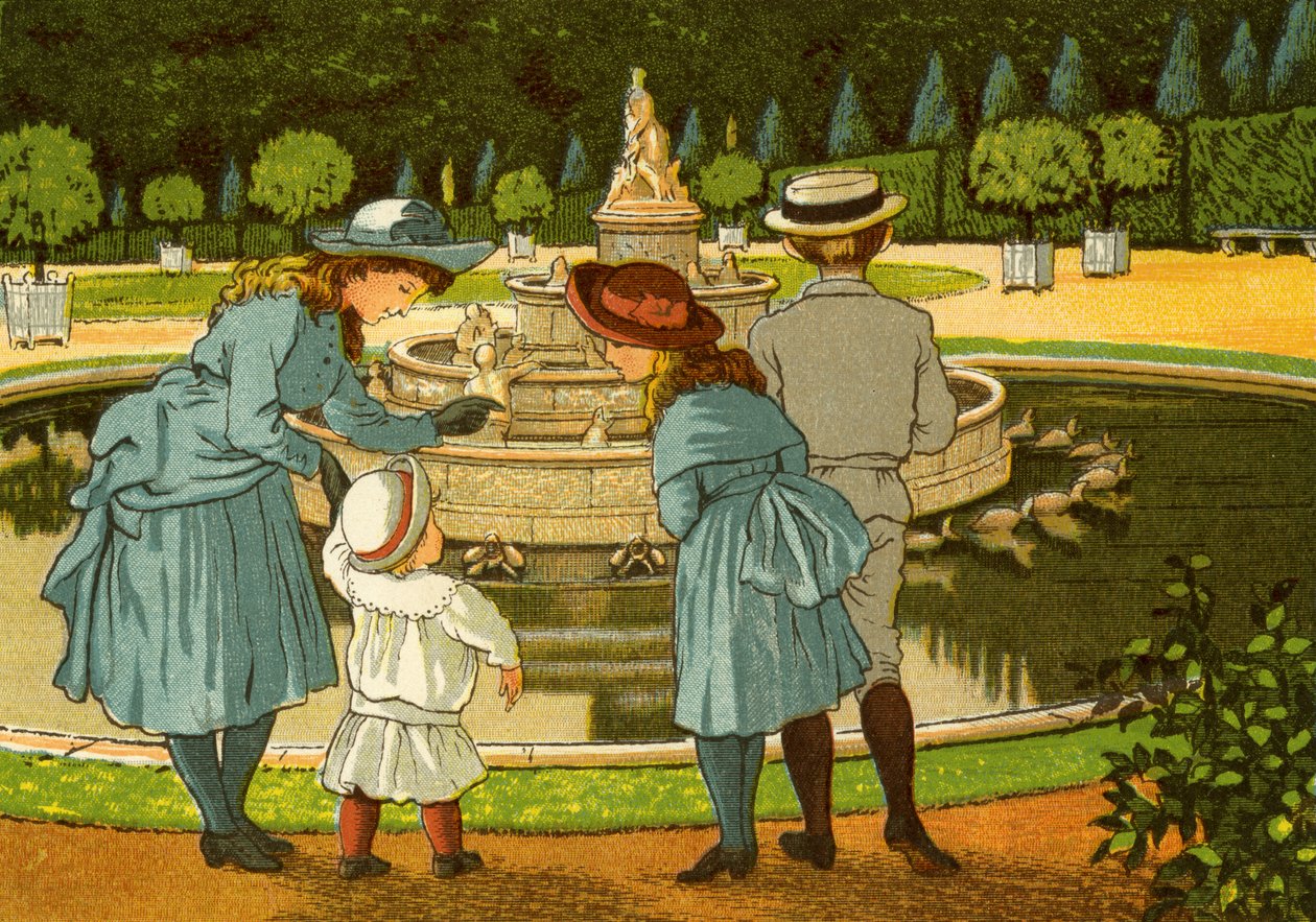 Versailles haver, med springvand af Thomas Crane