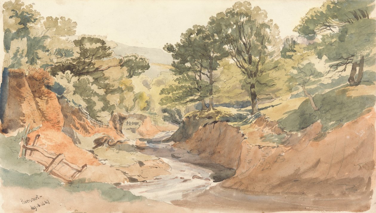 Landskabsudsigt ved Powerscourt af Thomas Creswick