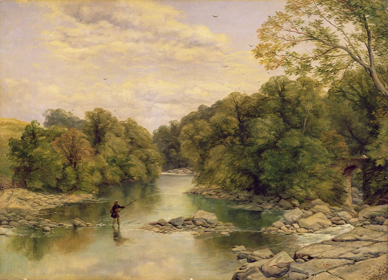 The River Tees at Rokeby, Yorkshire, ca. 1860 (olie på lærred) af Thomas Creswick