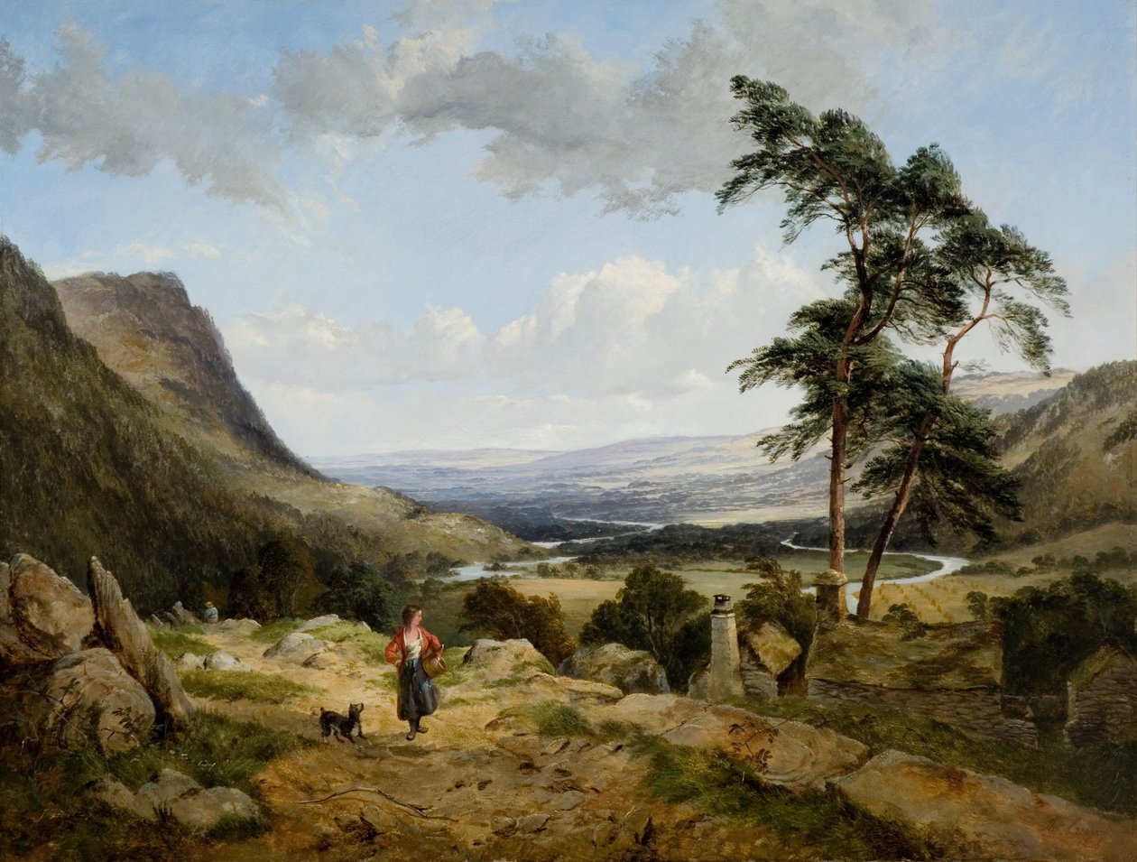 The Valley of Llangollen, North Wales, 1856. af Thomas Creswick