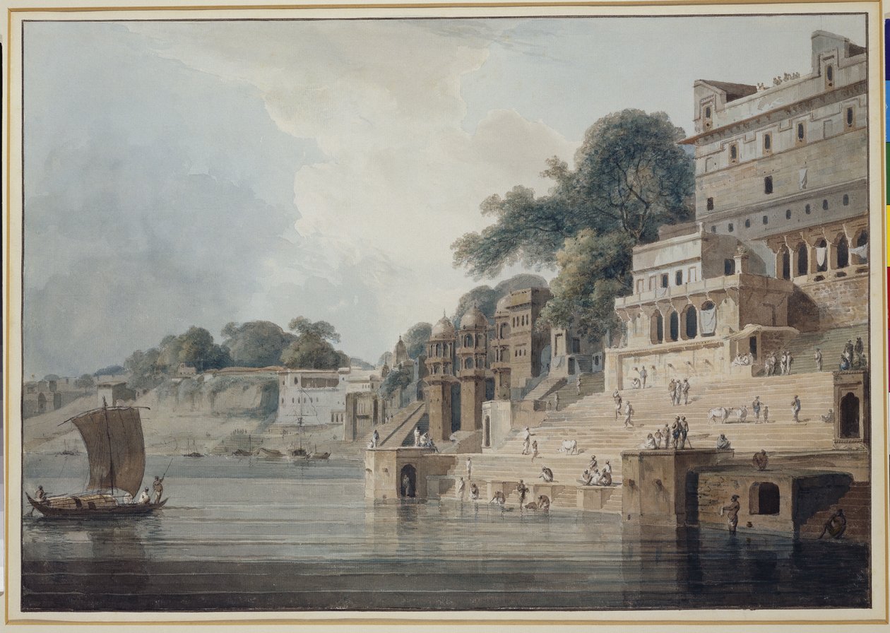 Dasashwamedh Ghat, Benaras af Thomas Daniell