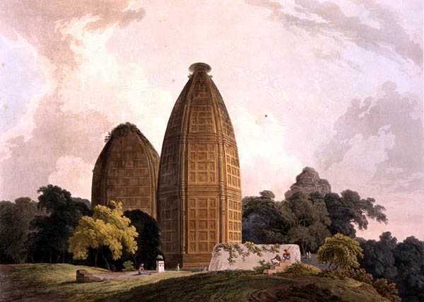 Hindoo-templer ved Bindrapund, ved floden Jumna, fra 