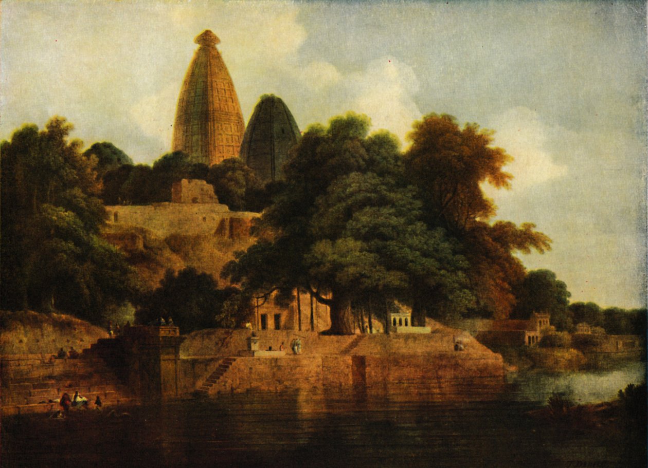 Hindu Temple ved Bindrabund på Jumna, 1797, 1922. af Thomas Daniell