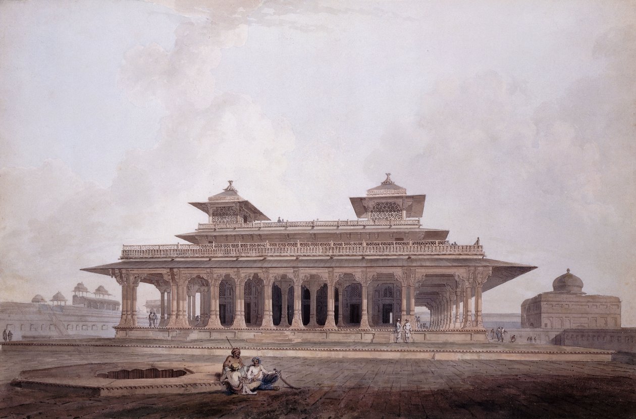 En del af paladset inden for fortet i Allahabad, af Thomas Daniell