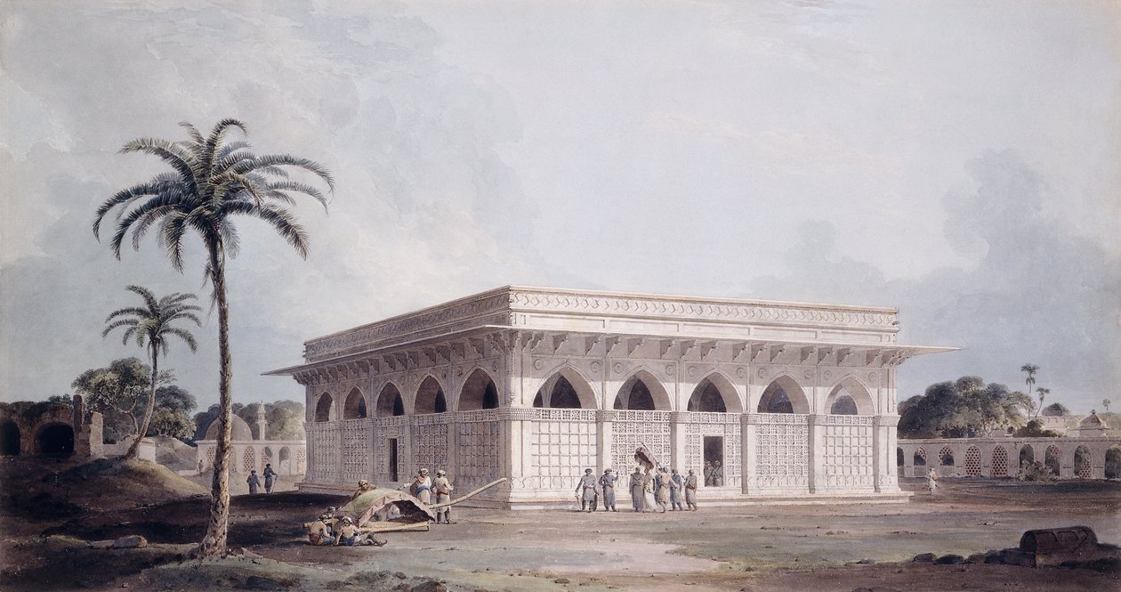 Den 64 søjle Nizamuddin, Delhi, af Thomas Daniell