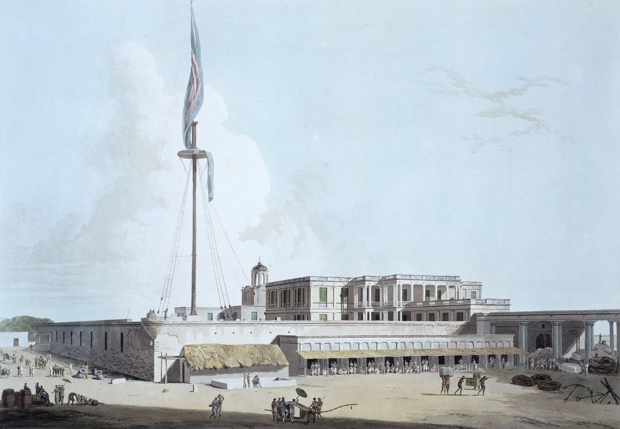 Regeringsbygningen, Fort St. George, billede 35 fra "Oriental Scenery: Twenty Four Views in Hindoostan