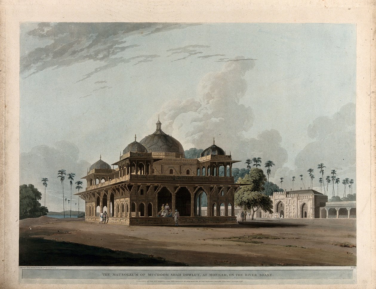 Mucdoom Shah Dowluts mausoleum i Moneah af Thomas Daniell