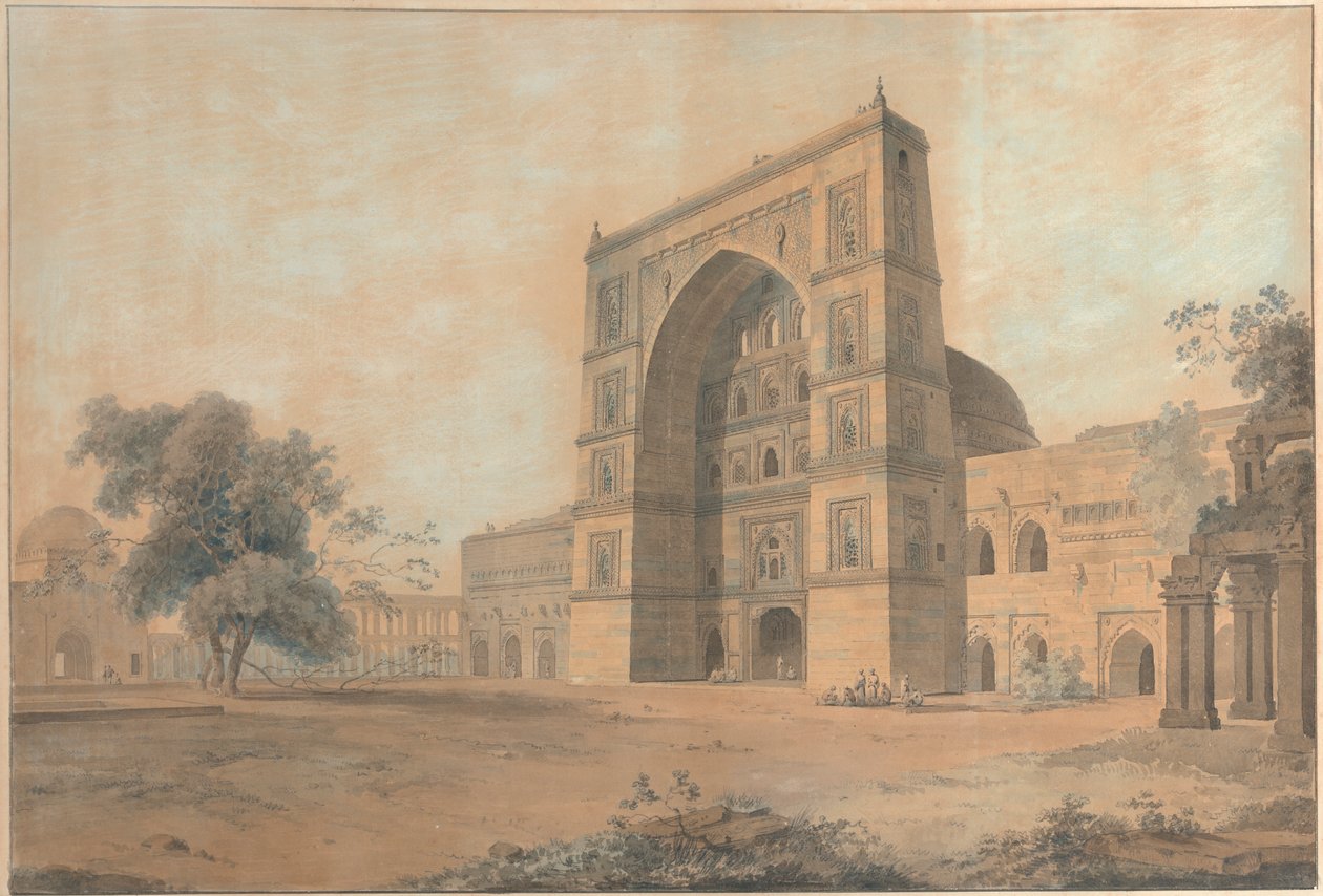 Moskeen i Juanpore Bygget af Sultan Hussain Sherki | Optaget i december 1789 af Thomas Daniell