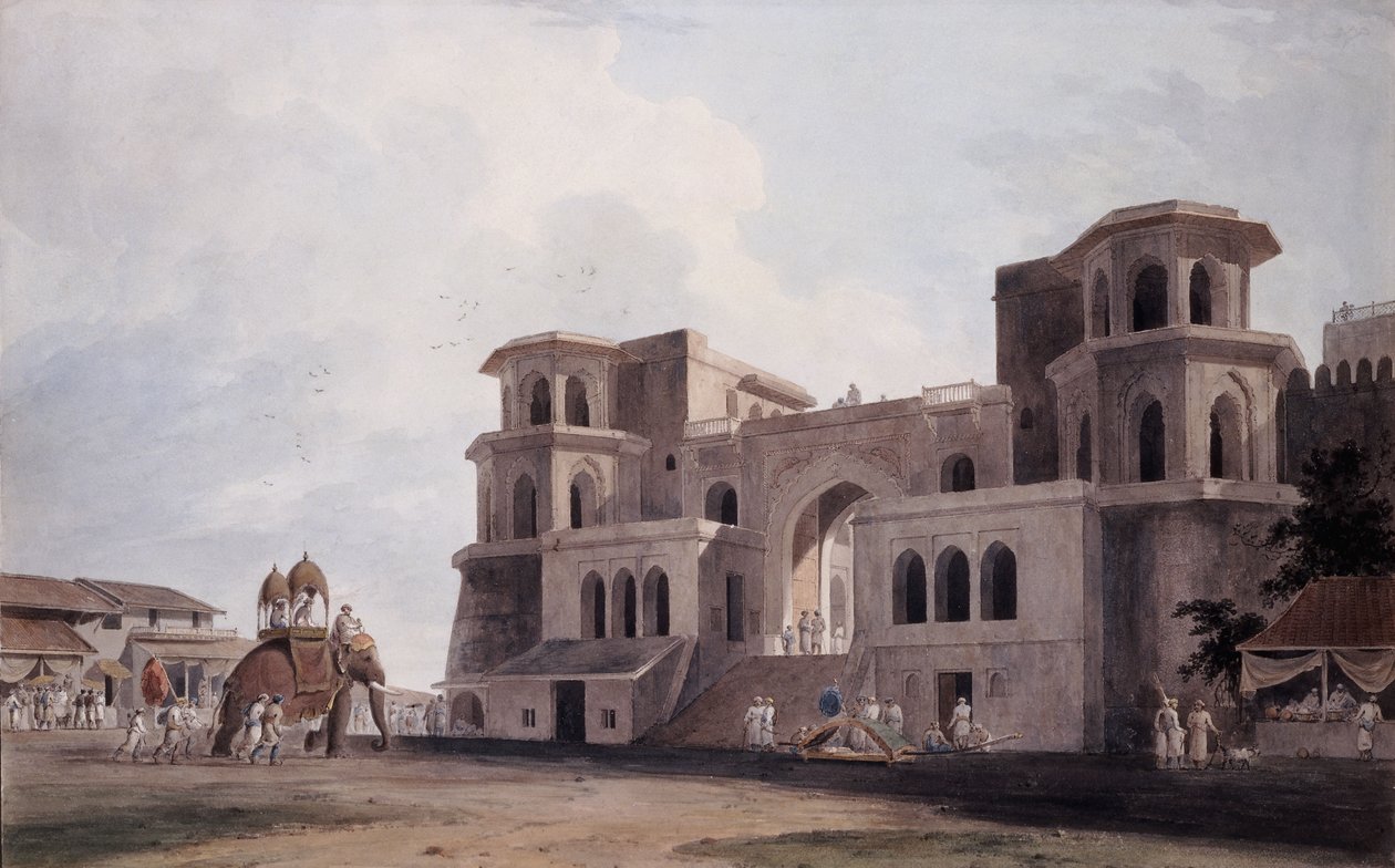 Panch Mahal Gate, Lucknow, Uttar Pradesh, ca. 1789 af Thomas Daniell