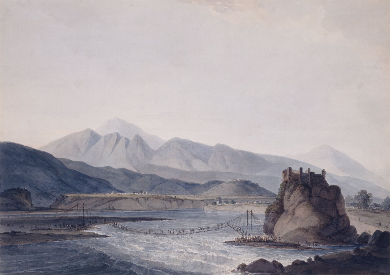 Rebbroen, Srinagar, Garhwal, Uttar Pradesh, af Thomas Daniell