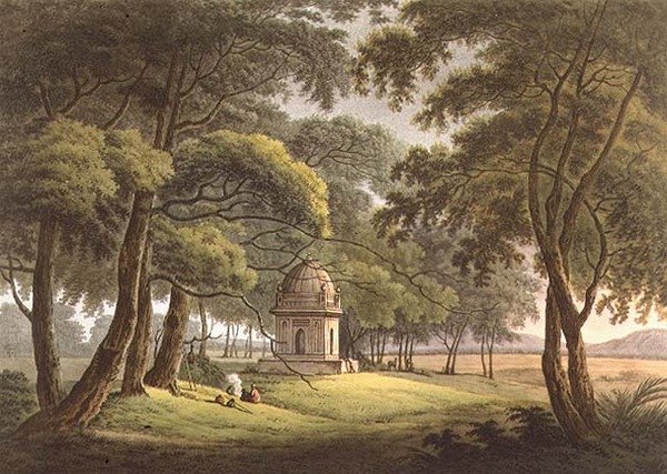 The Tomb of a Moorish Lady, Bengal, indgraveret af Joseph Constantine Stadler (fl.1780-1812) pub. af Edward Orme (1774-c.1820) 1803 (litho) af Thomas Daniell
