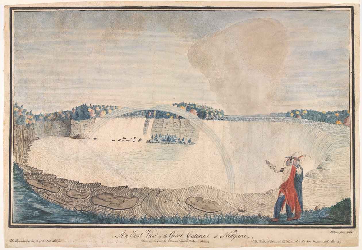 ? An East View of the Great Cataract of Niagara ?, 1762dani af Thomas Davies