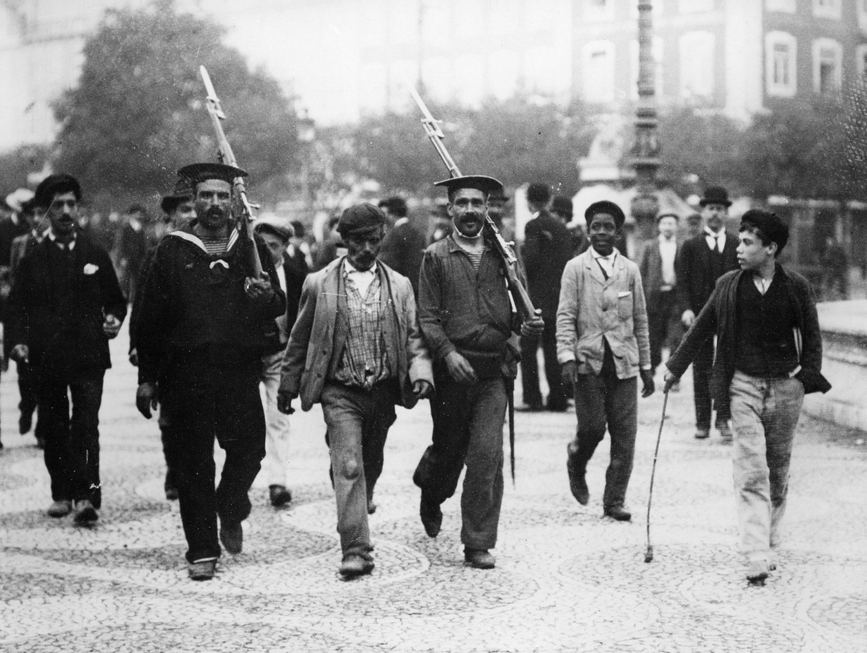 Anholdelse af en royalist af sømænd under den portugisiske revolution, 1910 af Thomas E. and Horace Grant Grant