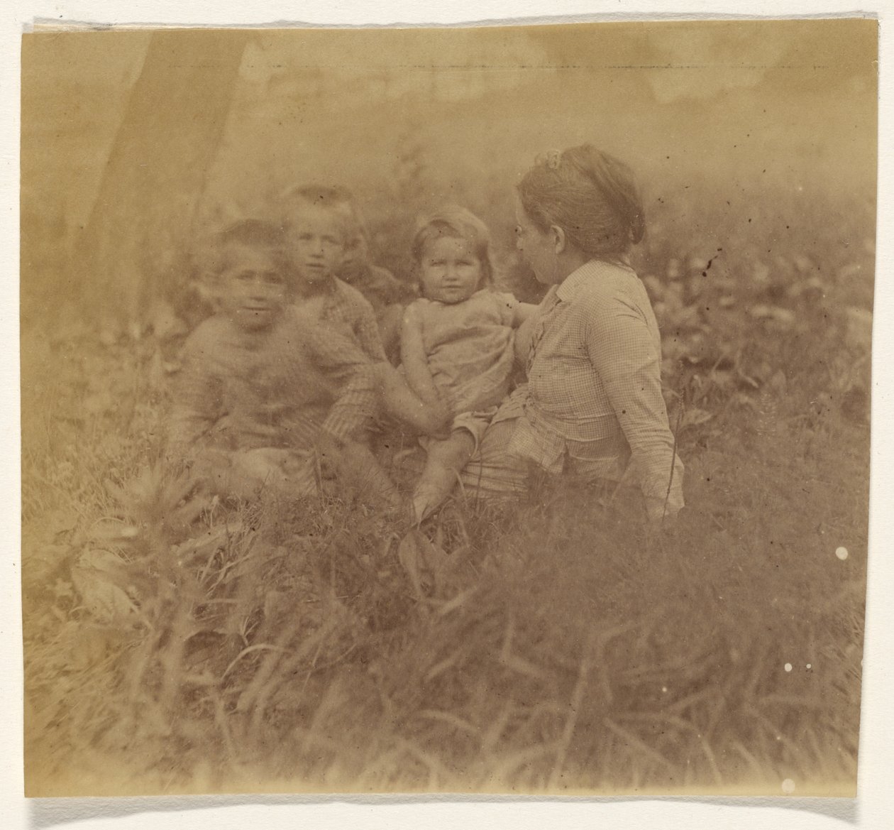 [Frances Eakins Crowell og fire af hendes børn] af Thomas Eakins