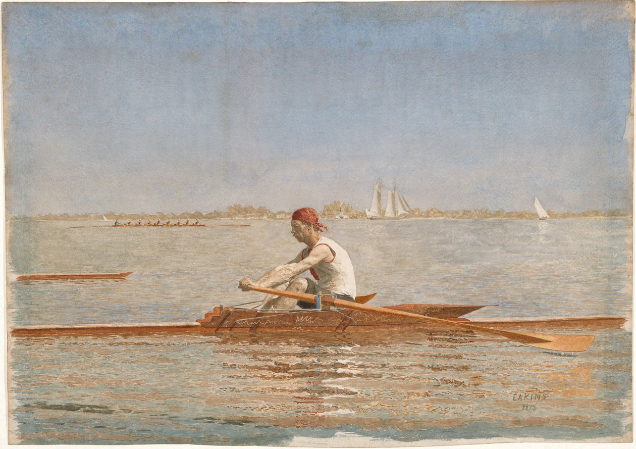 John Biglin i en enkeltsculler af Thomas Eakins