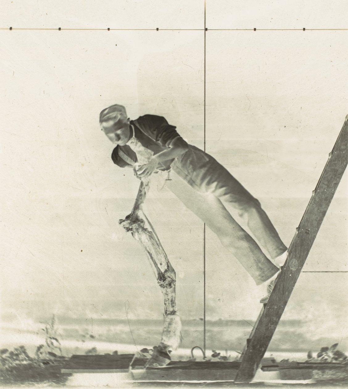 Mand på en stige med dissekeret hesteben, 1880