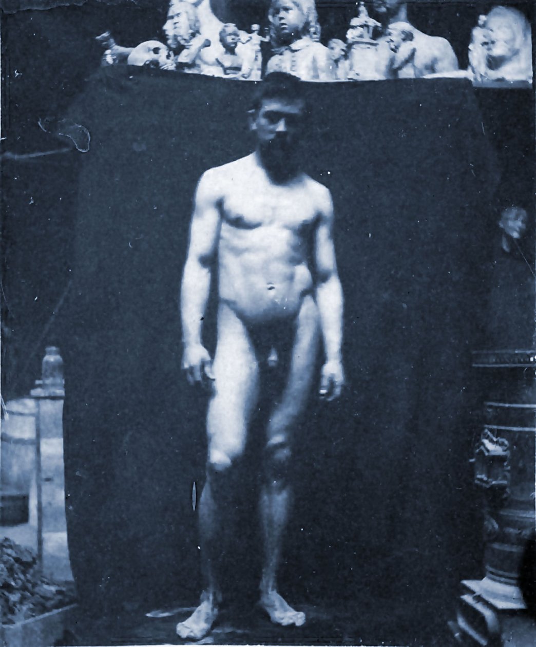 Nøgenportræt af Samuel Murray i Eakins atelier, 1890 (cyanotype) af Thomas Eakins