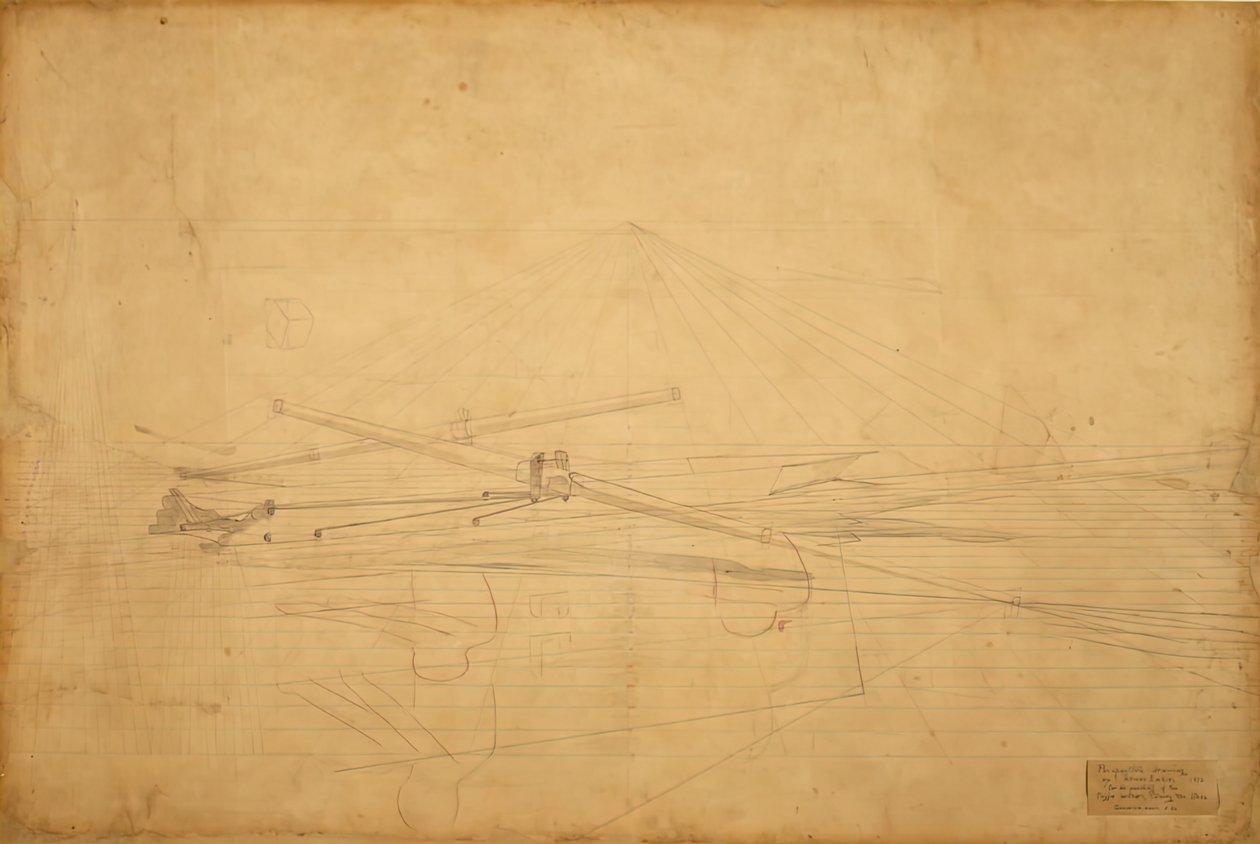 Perspektivtegning for The Biglin Brothers Turning The Stake, ca. 1873. af Thomas Eakins
