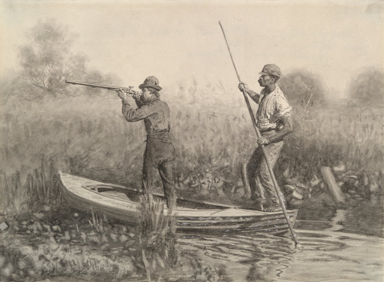 Undersøgelse til jernbaneskydning fra en punkt af Thomas Eakins