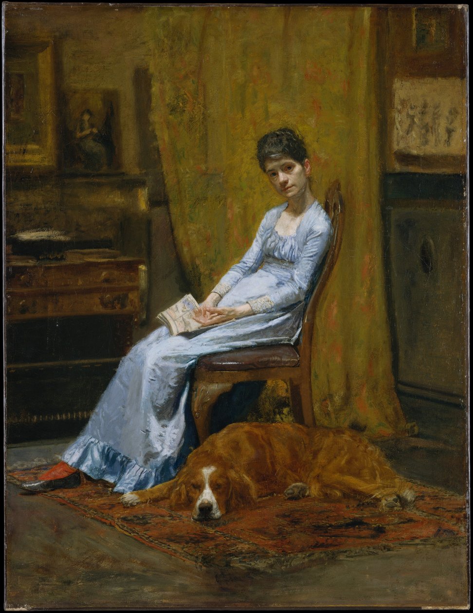 Kunstnerens kone og hans setterhund af Thomas Eakins