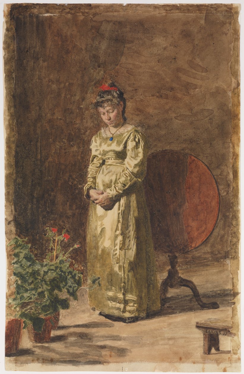 Ung pige i meditation af Thomas Eakins