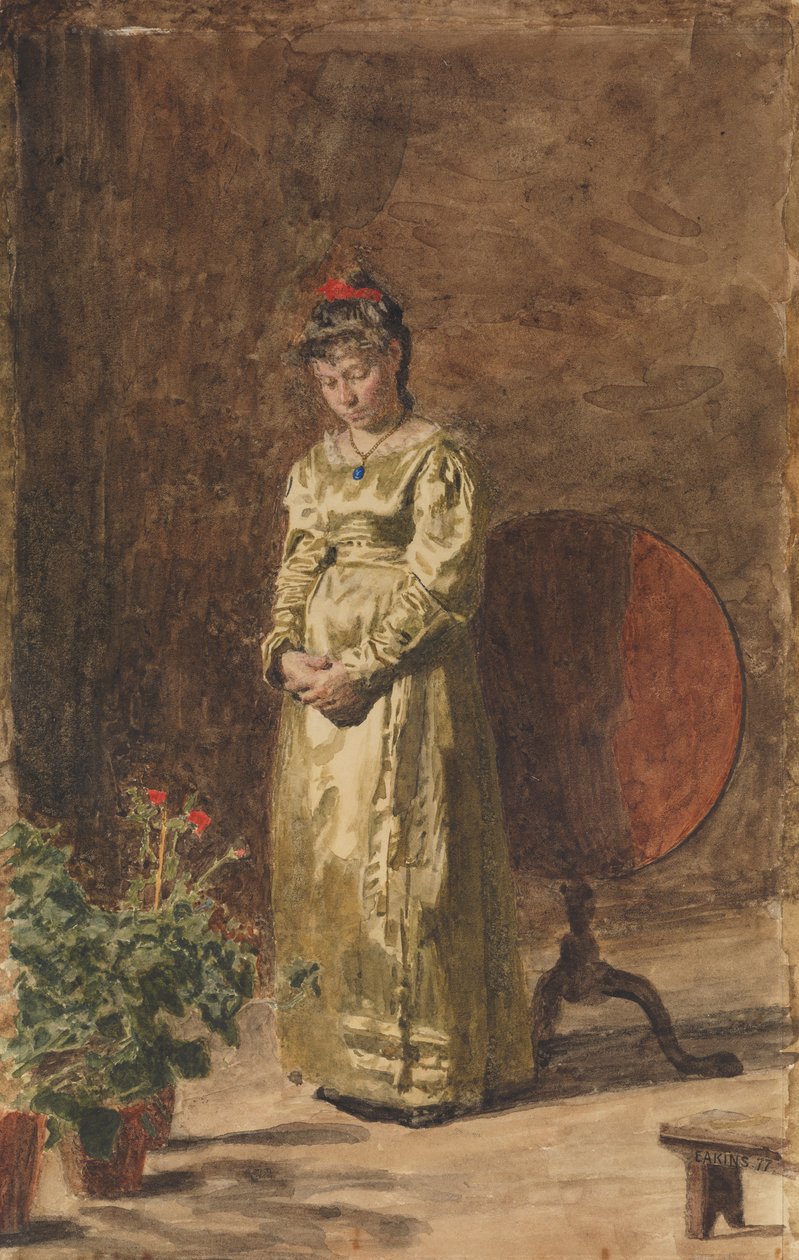 Ung pige mediterer, 1877. af Thomas Eakins