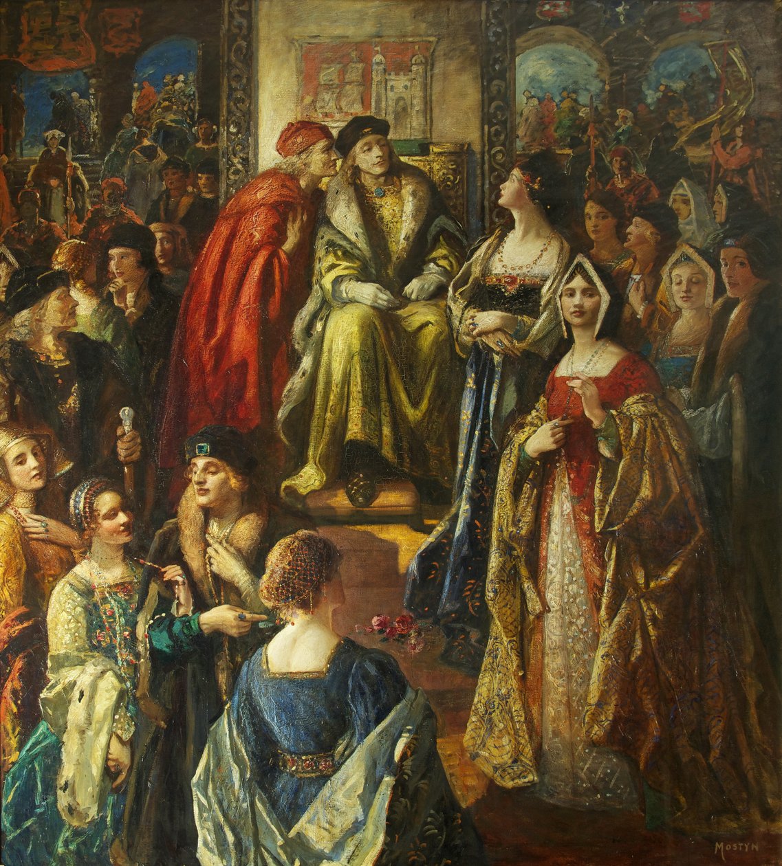 Kong Henrik VII bøder Bristol-borgerne, fordi deres koner var så fint klædt af Thomas Edwin Mostyn