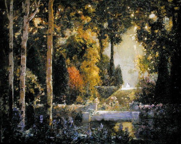 Den Gyldne Have (olie på lærred) af Thomas Edwin Mostyn