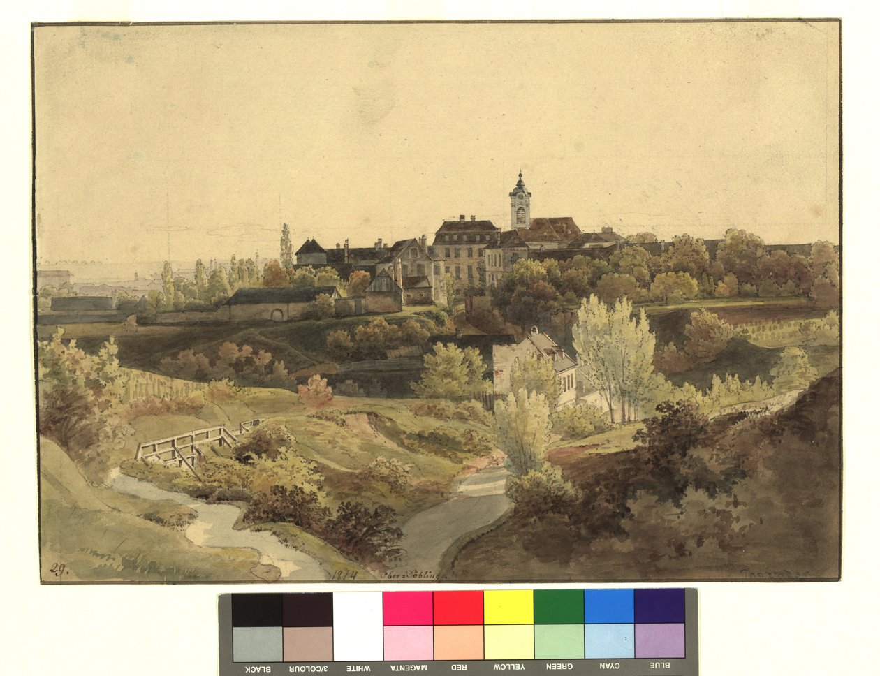 Oberdöbling, Sankt Johannes-kapellet og omgivelserne, set fra Unterdöbling-siden af Thomas Ender