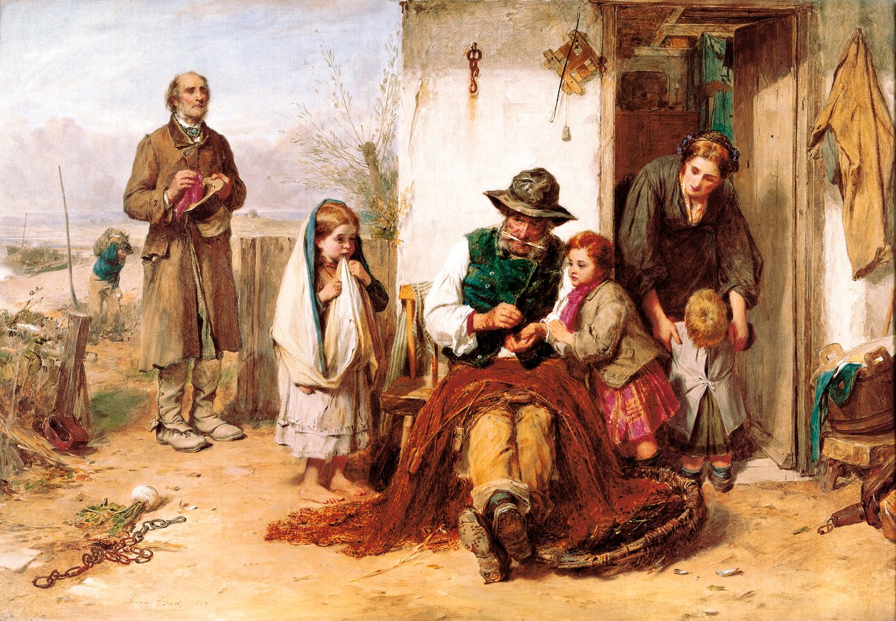 "De fattige, den fattiges ven" Maleri af Thomas Faed (1826-1900) af Thomas Faed