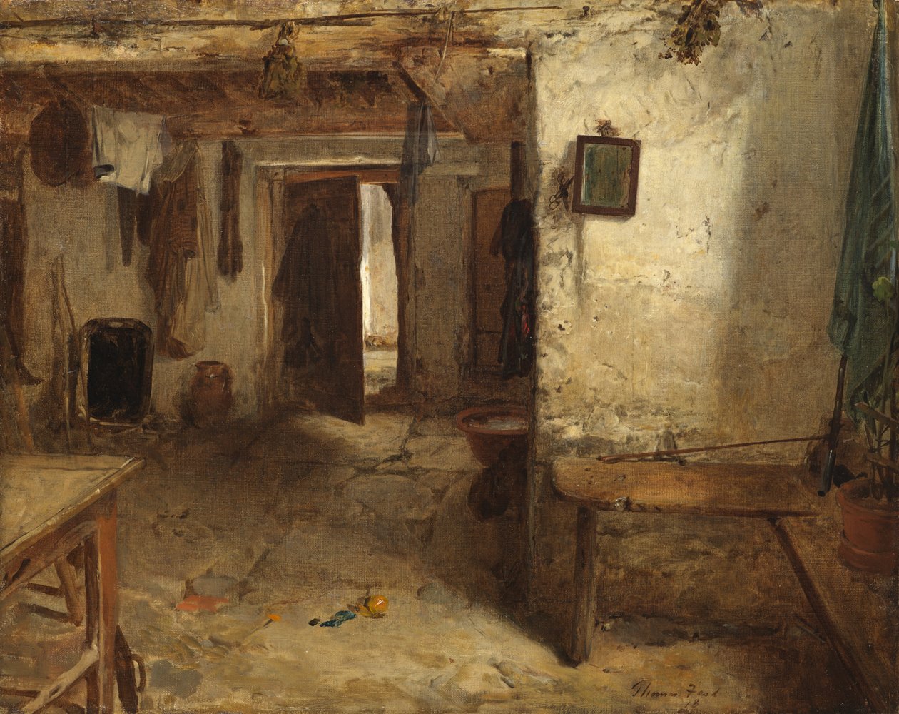 West Highland Cottage interiør af Thomas Faed