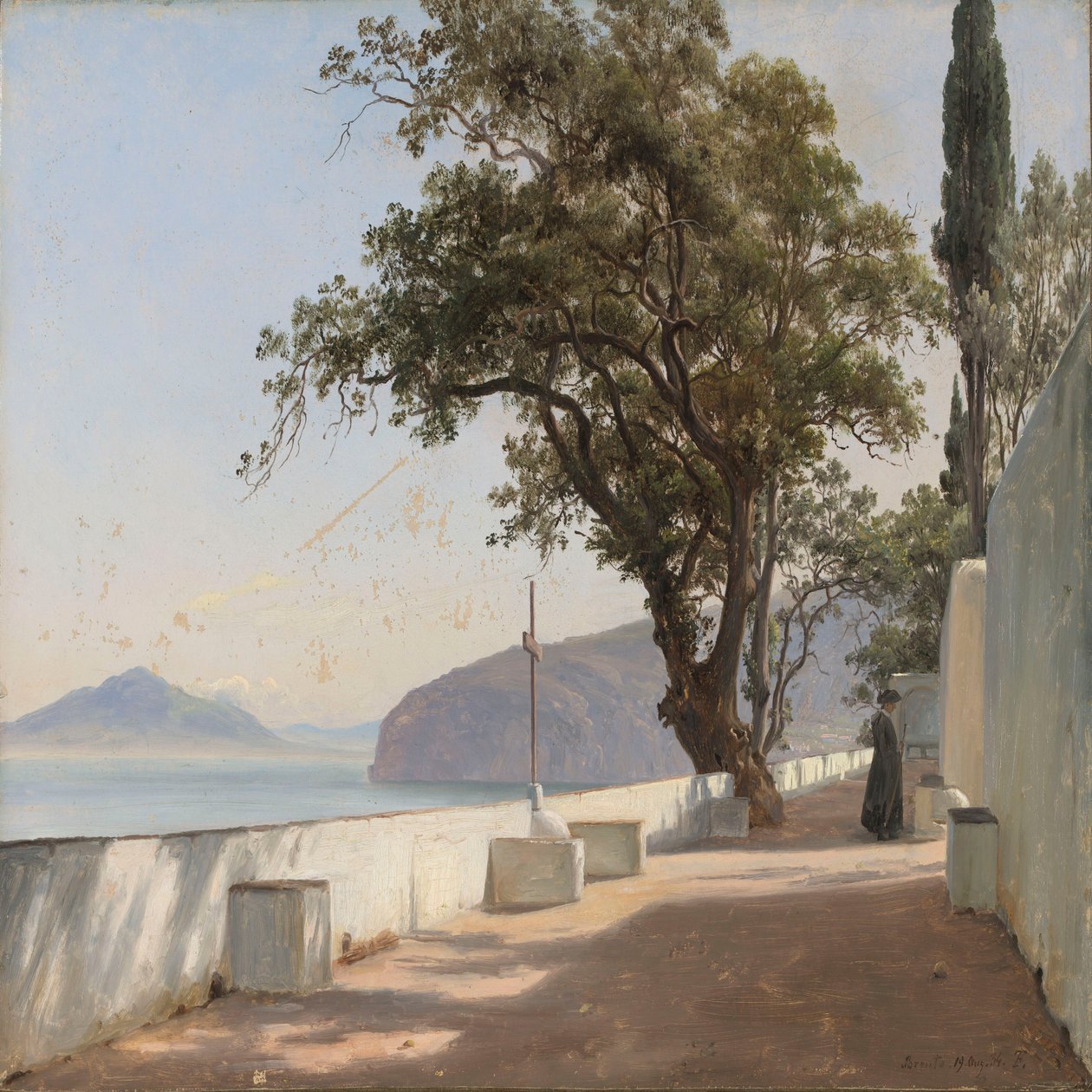 Terrasse med egetræ, Sorrento af Thomas Fearnley