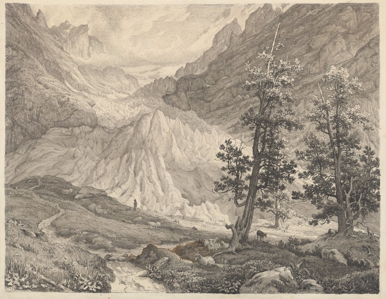 Grindelwaldgletsjeren, Schweiz af Thomas Fearnley