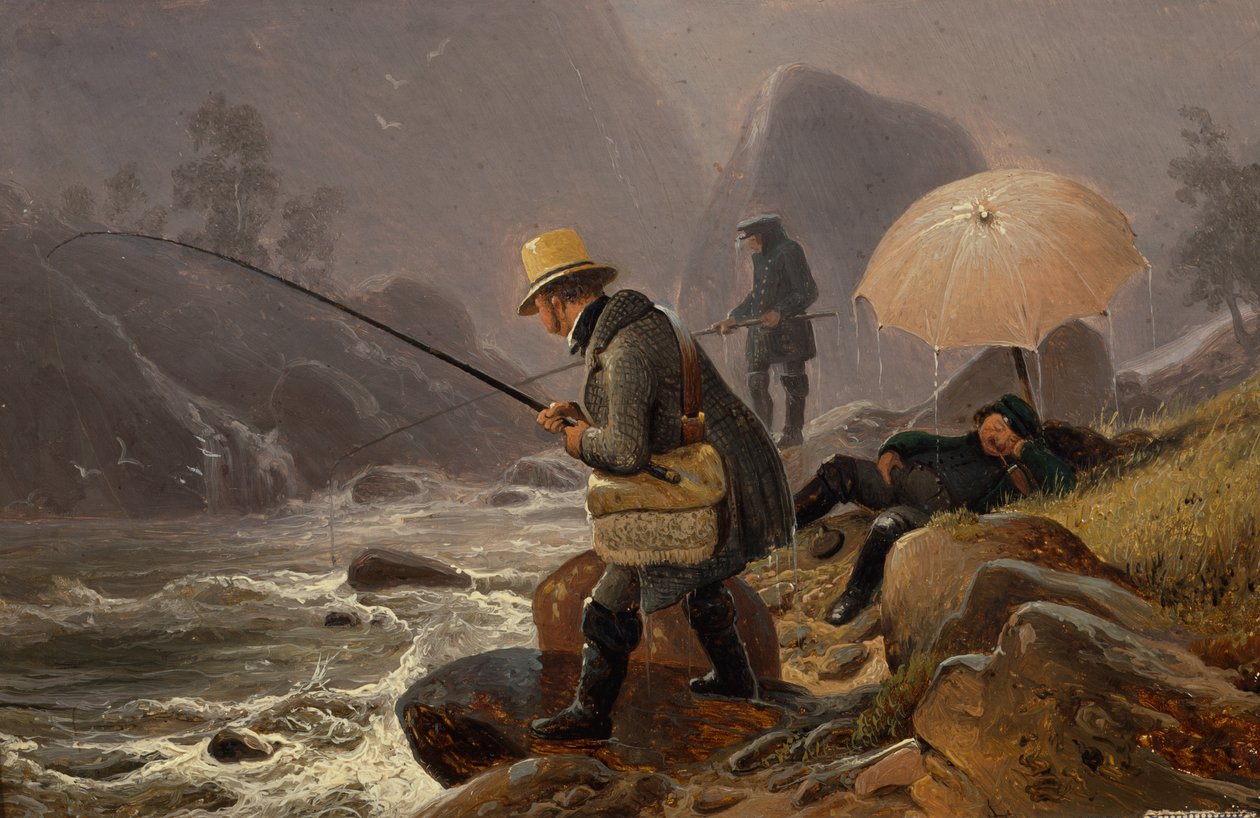 Malerne Fearnley, Achenbach, Breslauer, der fisker i af Thomas Fearnley