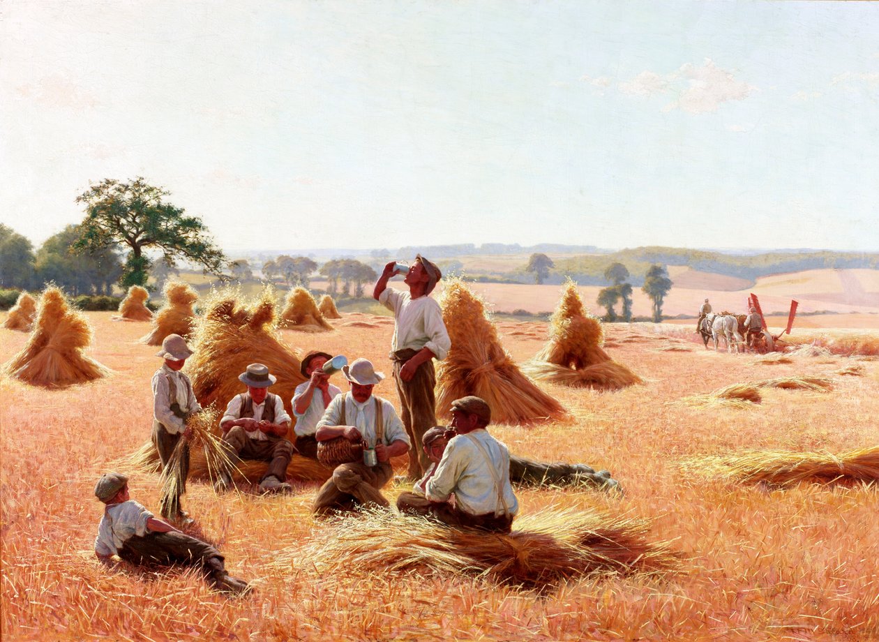 Høstmaskiner hviler, 1898 af Thomas Frederick Mason Sheard