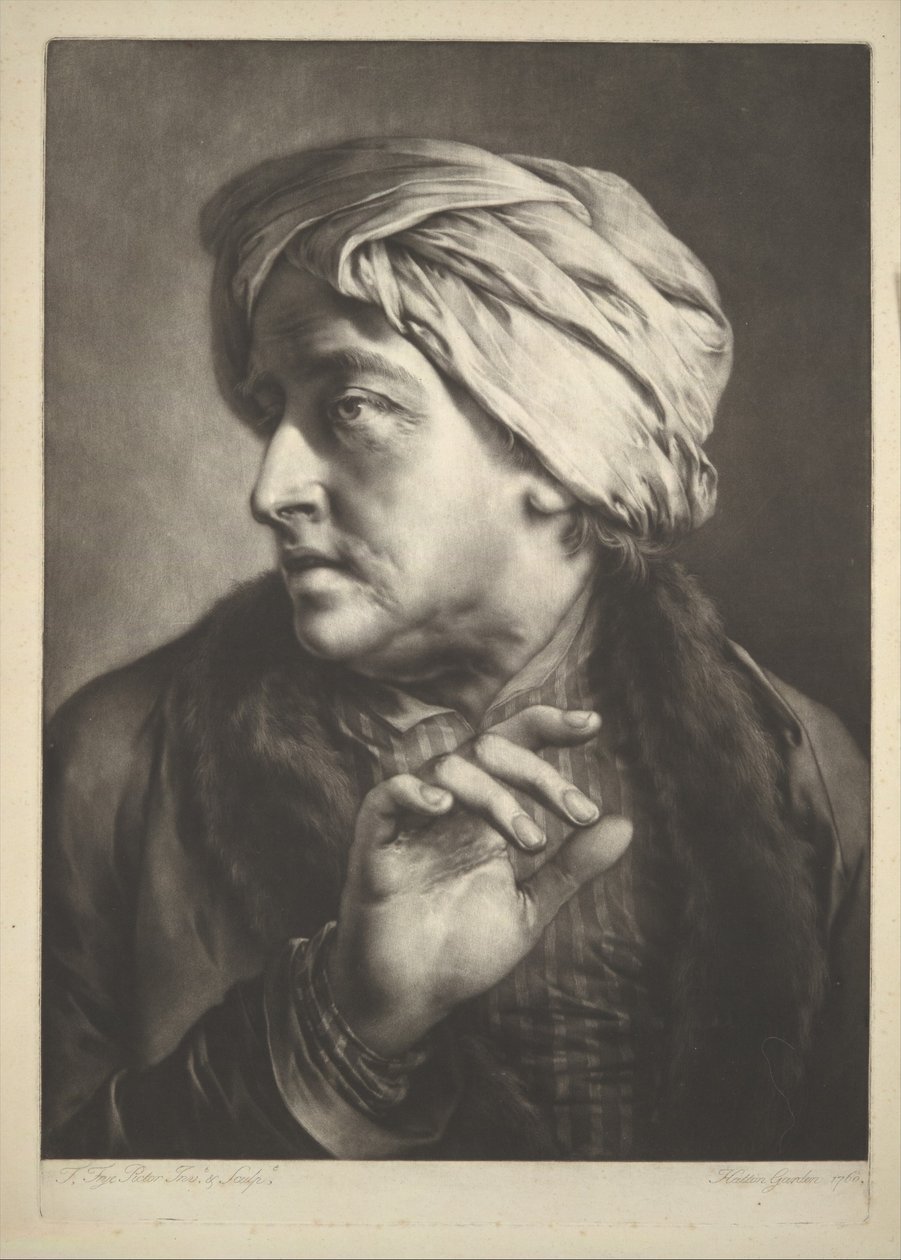 Hoved af en mand med turban af Thomas Frye