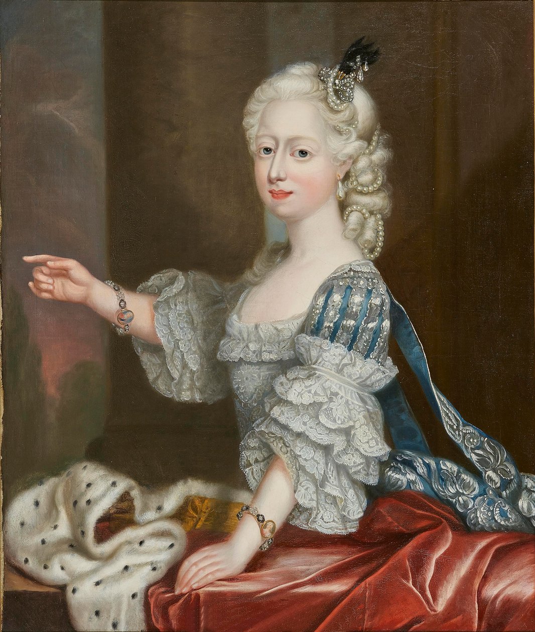 Prinsesse Augusta Frederica af Storbritannien 1737-1813, hertuginde af Brunswick-Wolfenbuttel. af Thomas Frye