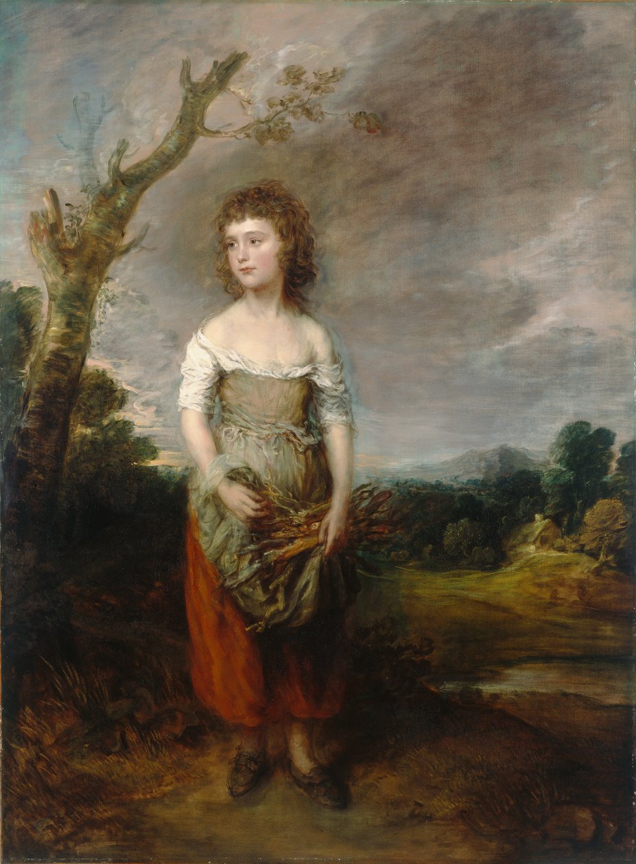 En bondepige samler tøser i en skov af Thomas Gainsborough