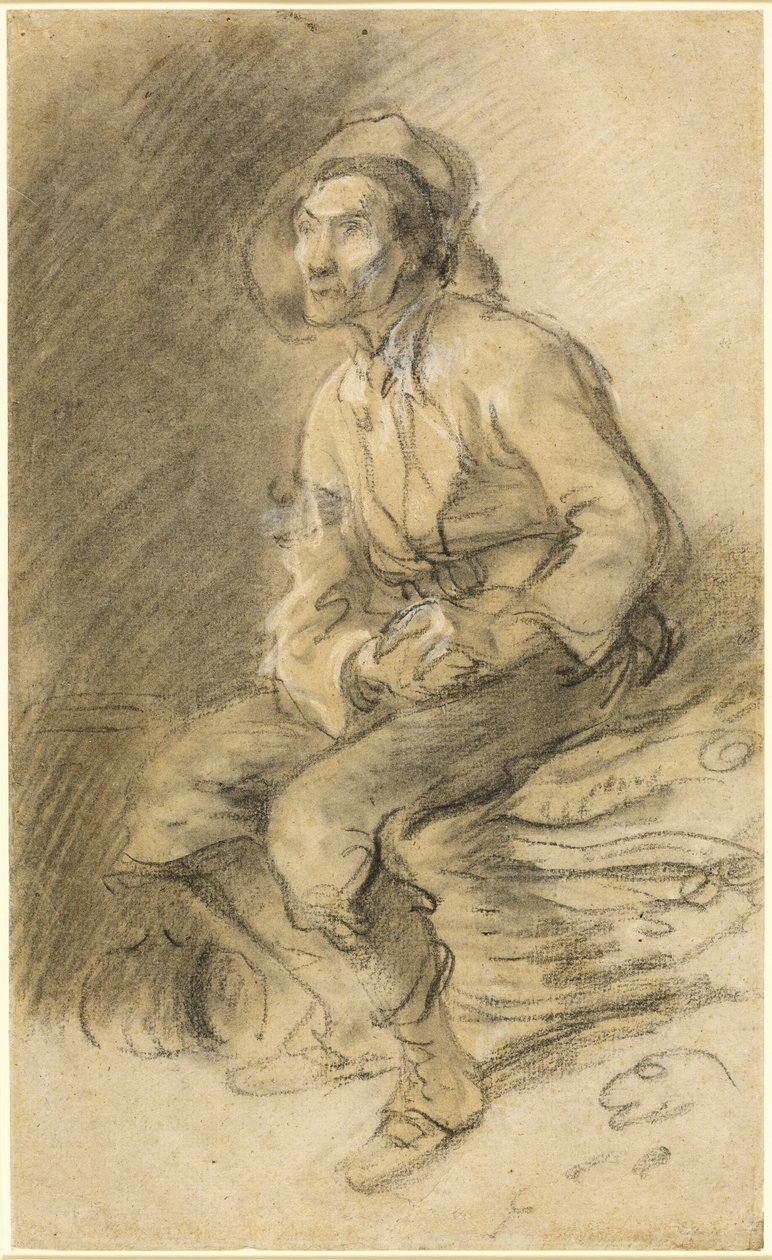 En træmand sidder på et bundt pindebrænde af Thomas Gainsborough