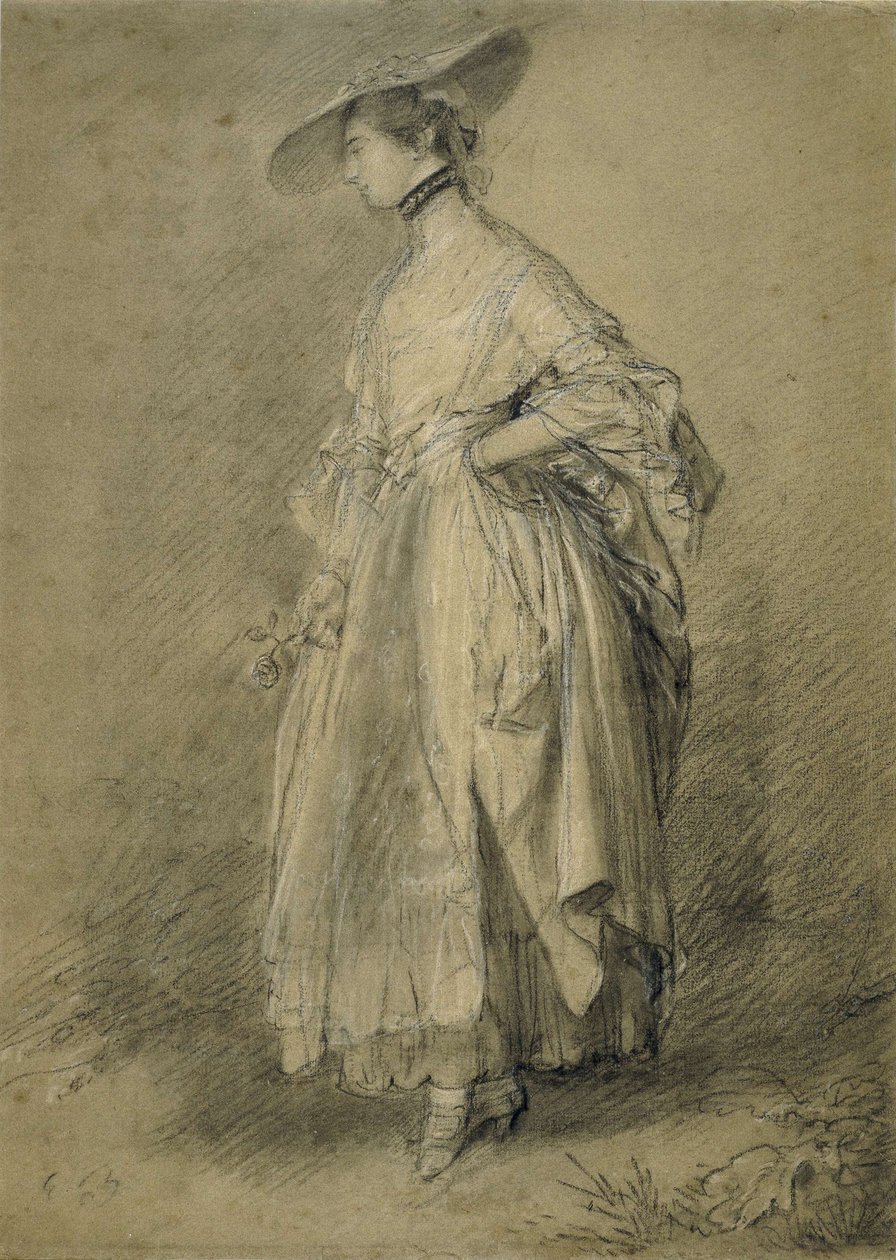 "En kvinde med en rose" af Thomas Gainsborough