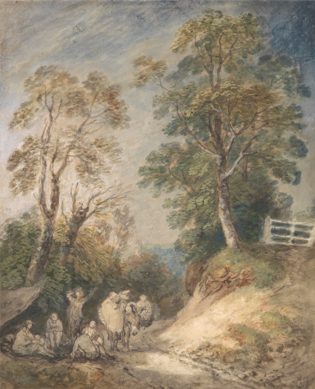 Country Lane med sigøjnere hvilende af Thomas Gainsborough
