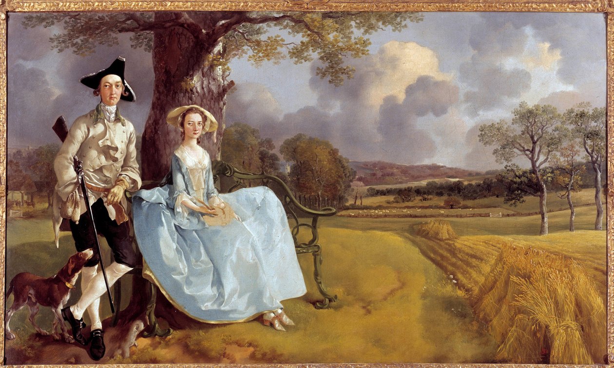 Täyspitkä muotokuva Robert Andrewsista ja hänen vaimostaan af Thomas Gainsborough