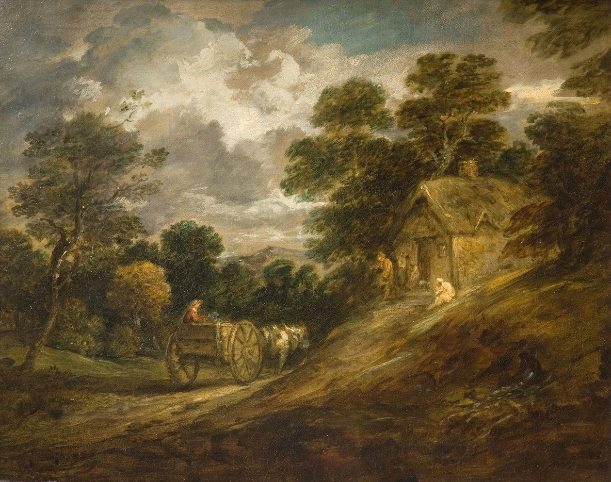 Landskab med sommerhus og vogn, 1786. af Thomas Gainsborough