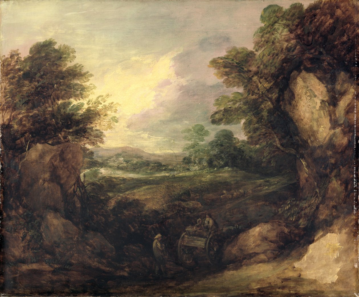 Landskab med figurer, ca. 1786 (olie på lærred) af Thomas Gainsborough